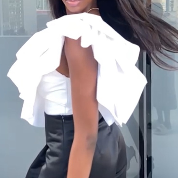 Zara Poplin Top With Ruffles - Picture 4 of 5